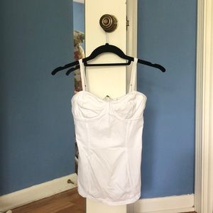 White Cotton Bustier from Aritzia